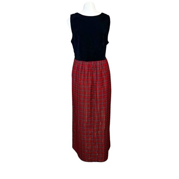 Bobbie Brooks vintage Christmas plaid maxi dress size S - Picture 7 of 15